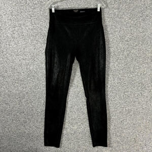 Spanx Assets Women's Size Large Black Faux Leather Pull On High Rise Legging